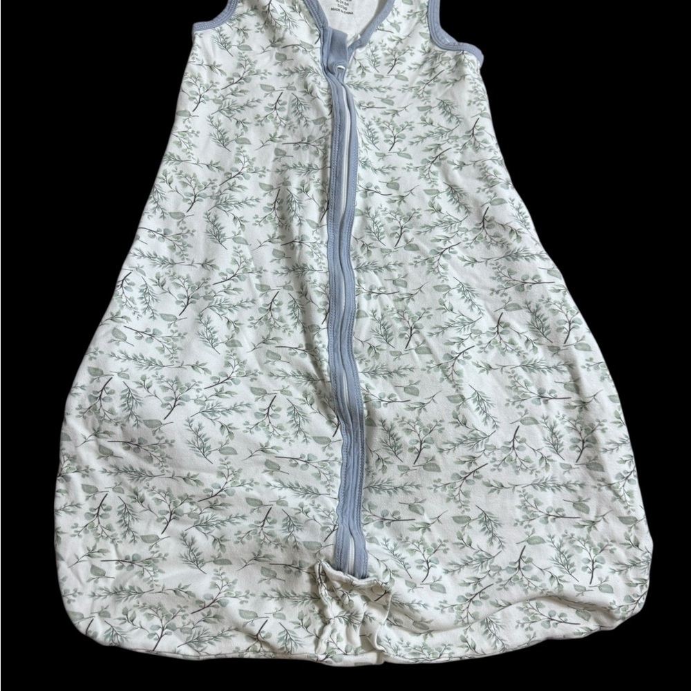 Mosebears Baby Sleep Sack with Blue Trim